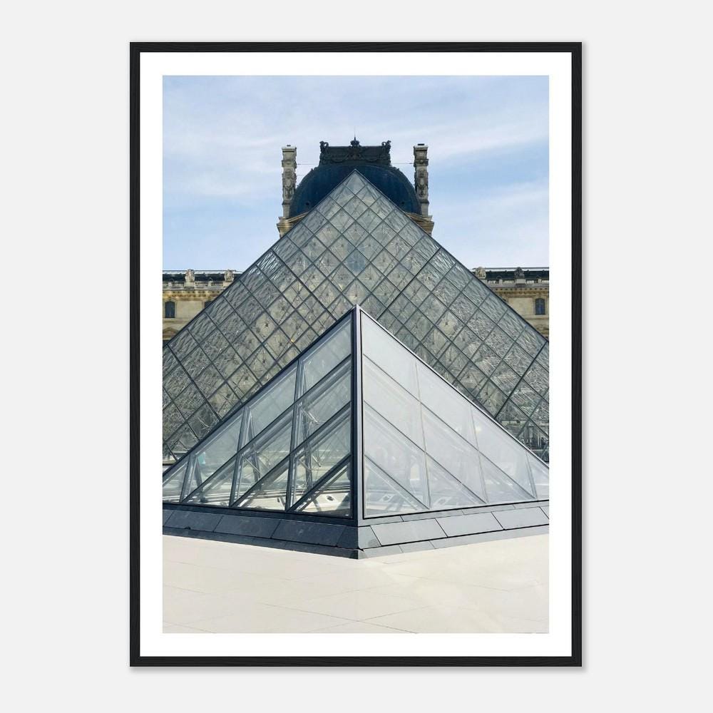 Louvre Museum Paris  Print: Modern Travel Wall Art, Minimalist Architecture Photography, France Gift