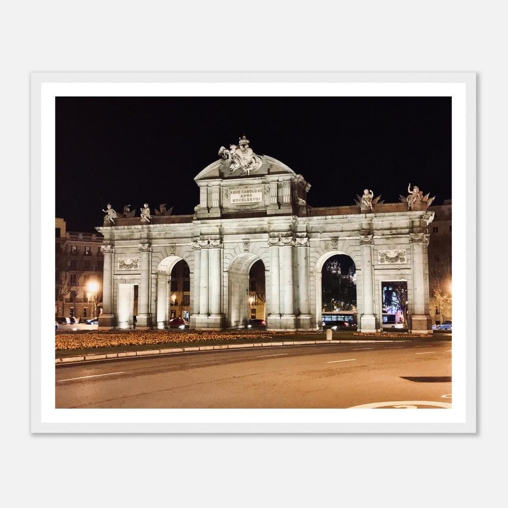 Madrid Puerta de Alcala Print: Spain Travel Photography, Unique Wall Art, Spanish Gift