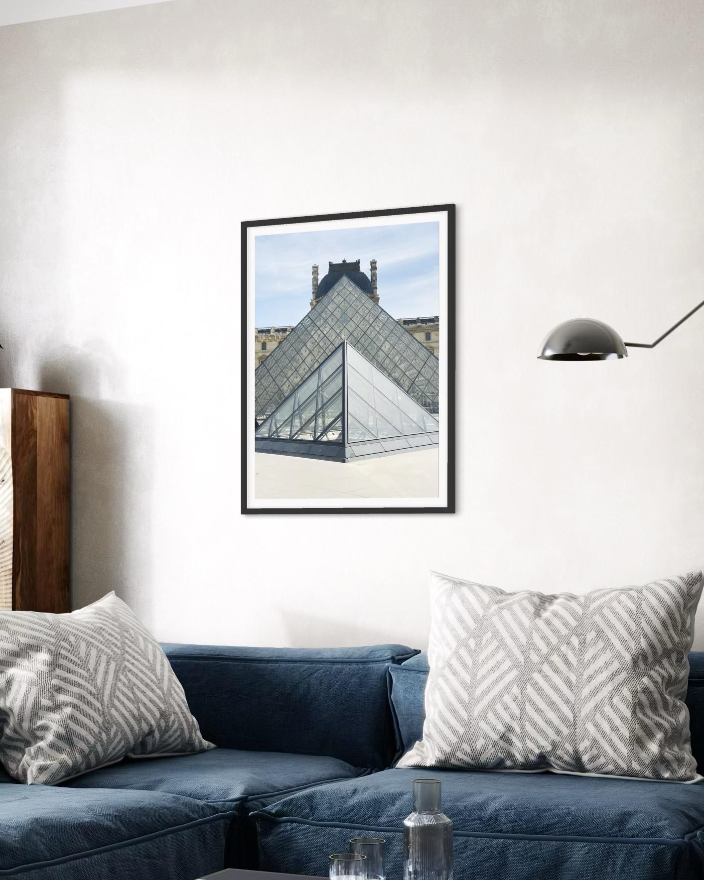 Louvre Museum Paris  Print: Modern Travel Wall Art, Minimalist Architecture Photography, France Gift
