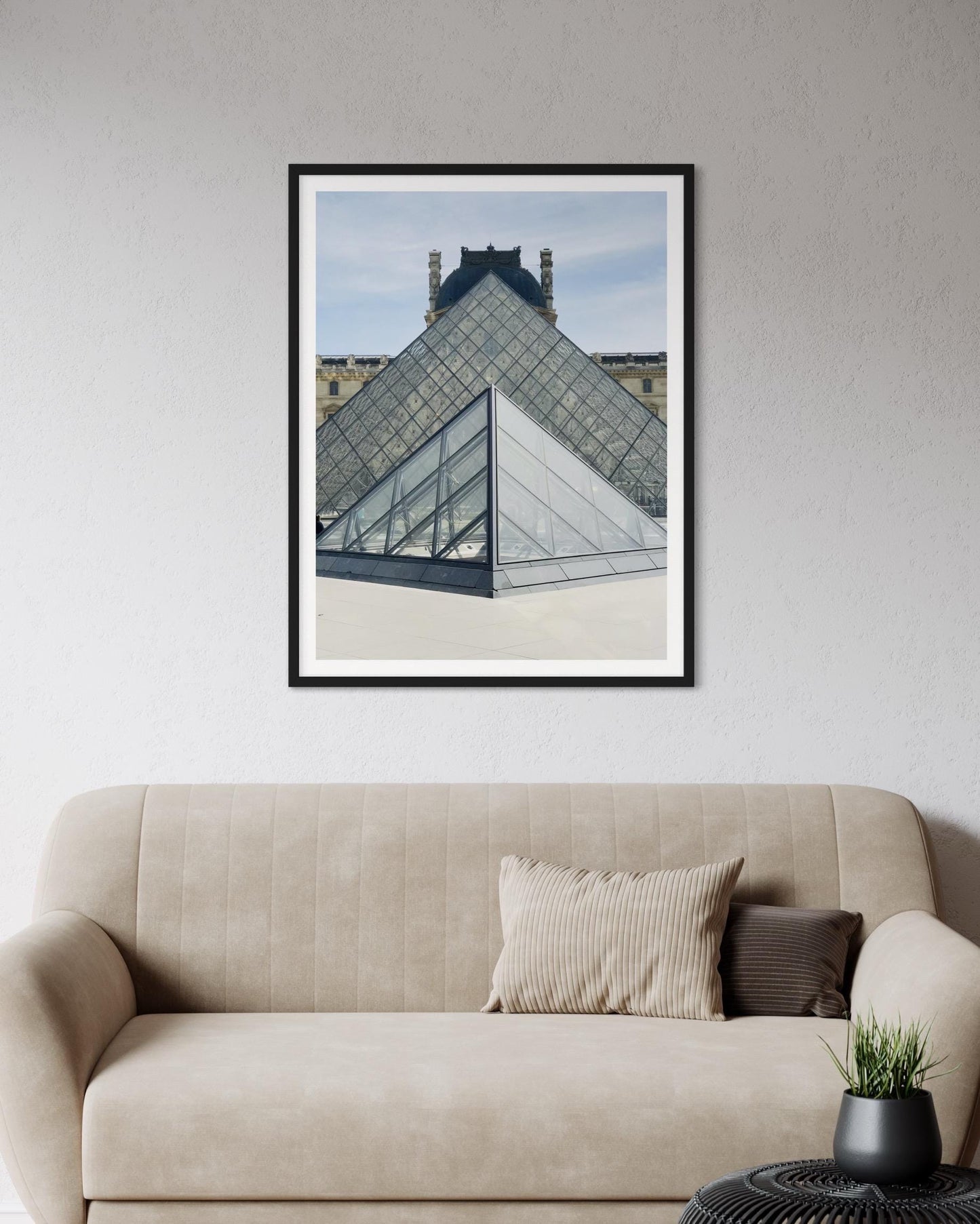 Louvre Museum Paris  Print: Modern Travel Wall Art, Minimalist Architecture Photography, France Gift