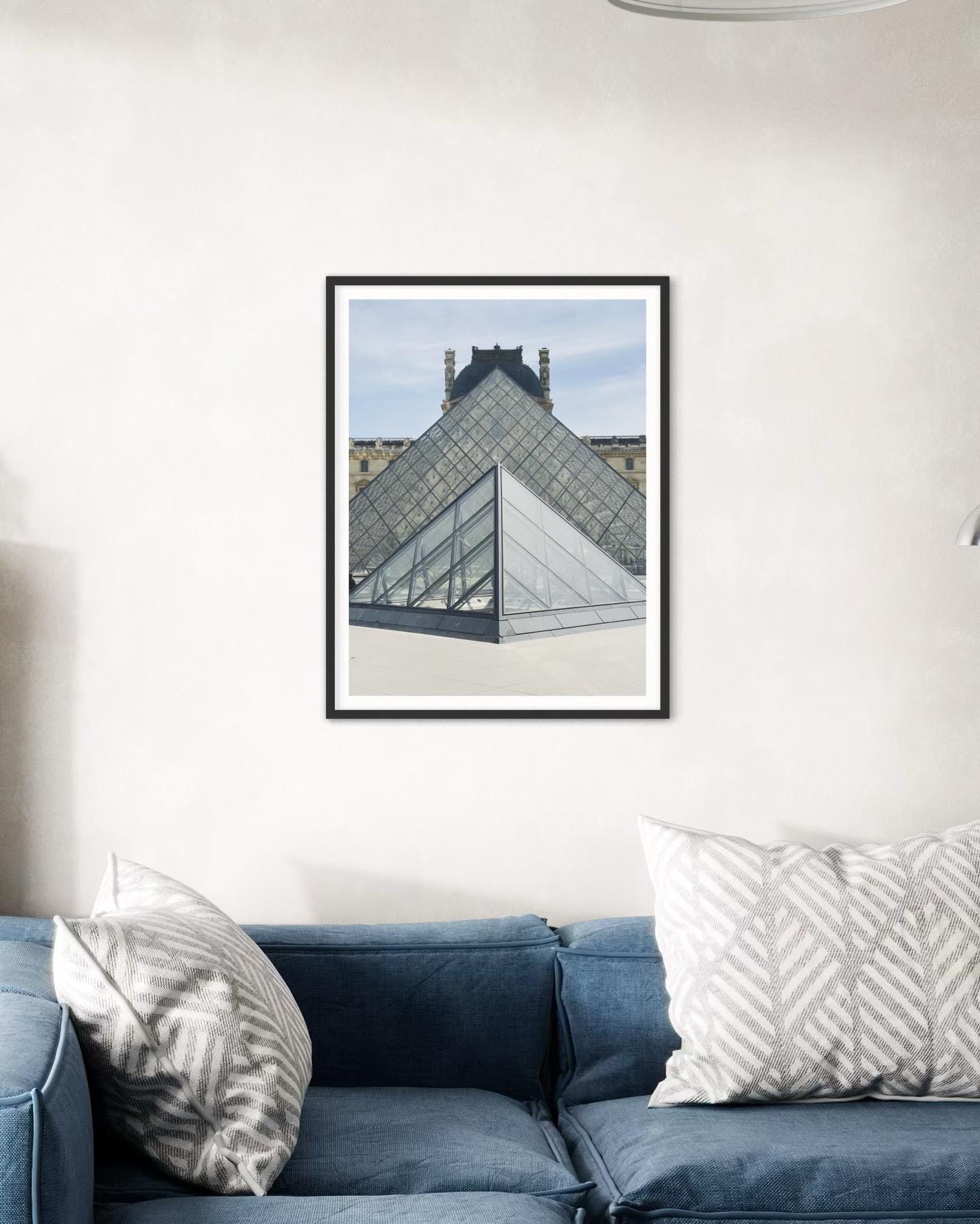 Louvre Museum Paris  Print: Modern Travel Wall Art, Minimalist Architecture Photography, France Gift