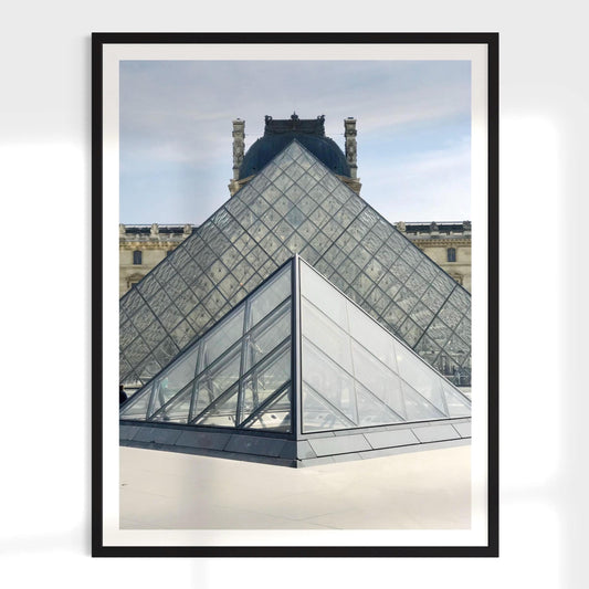 Louvre Museum Paris  Print: Modern Travel Wall Art, Minimalist Architecture Photography, France Gift