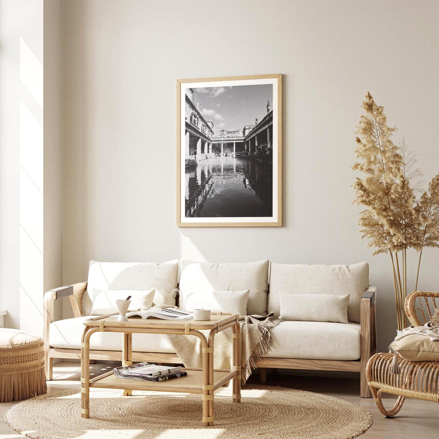Roman Baths Print: Black & White Bath UK Architecture Wall Art, Travel Photography Gift