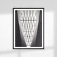 Black and White Geometric Architecture Print - Skylight - Vienna Central Station, Wall Art Gift - Matthew Webb Photography
