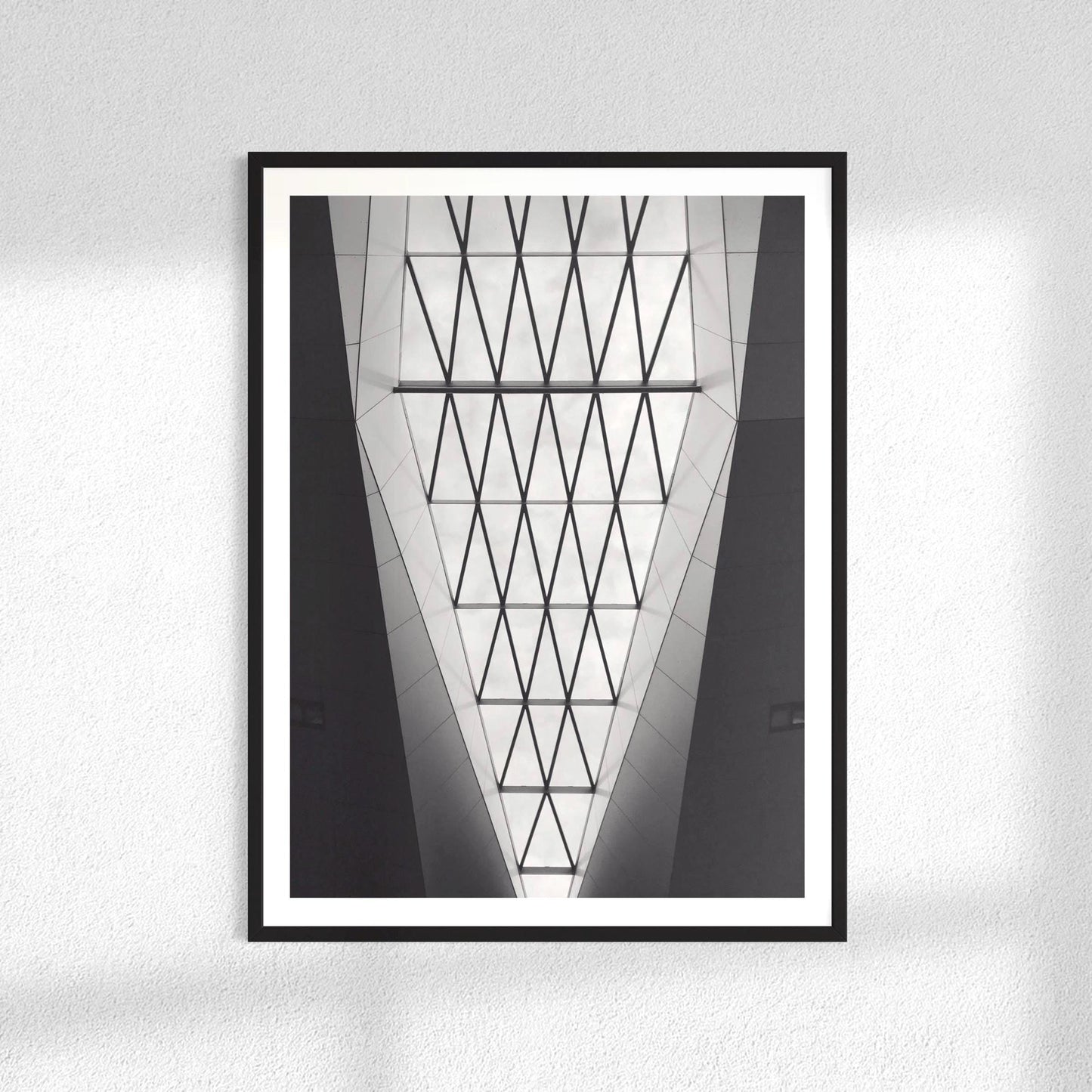 Black and White Geometric Architecture Print - Skylight - Vienna Central Station, Wall Art Gift - Matthew Webb Photography