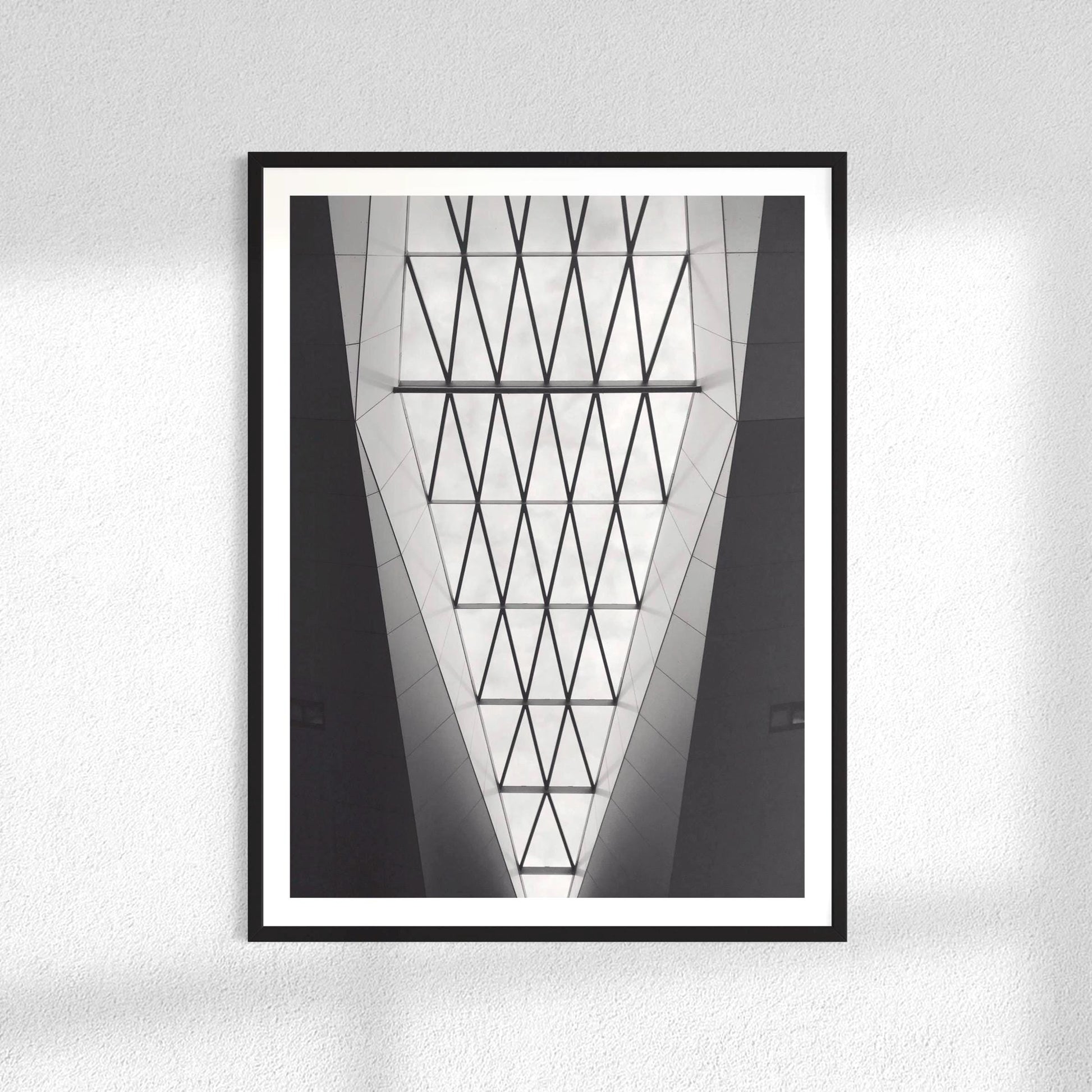 Black and White Geometric Architecture Print - Skylight - Vienna Central Station, Wall Art Gift - Matthew Webb Photography