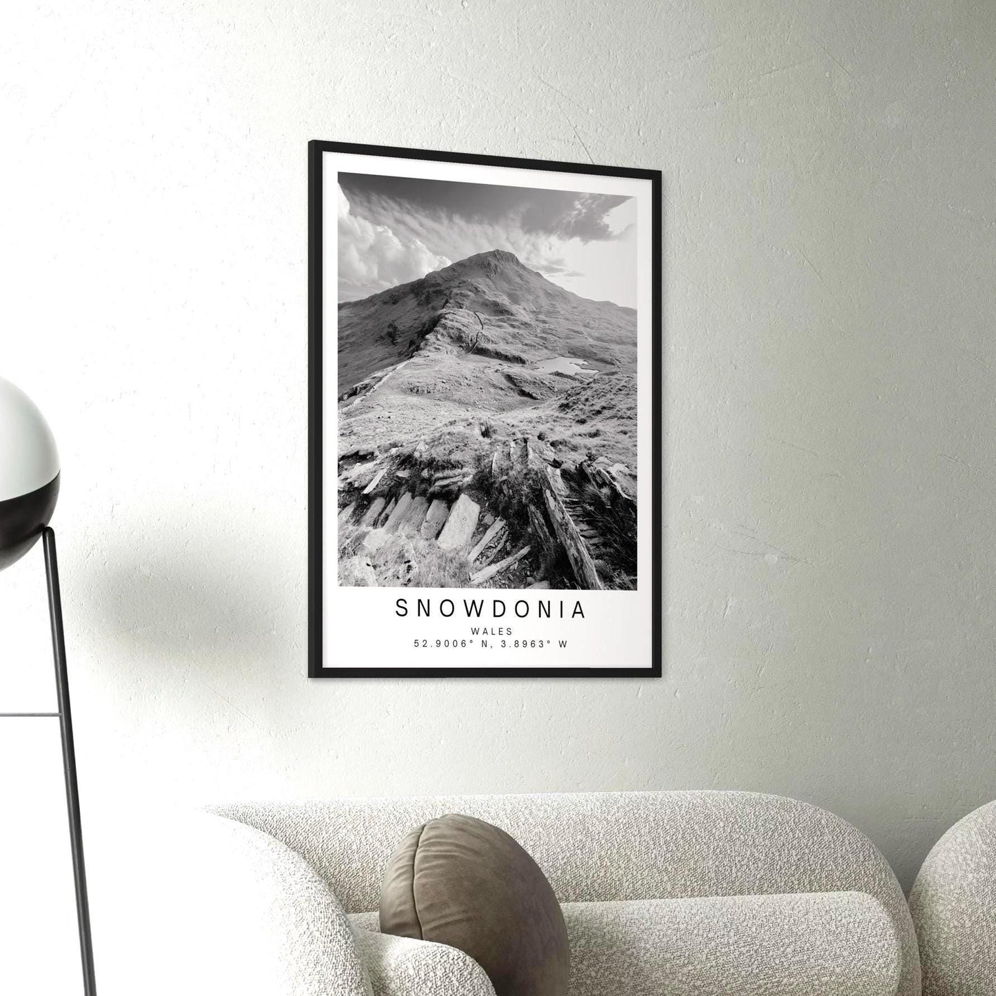 Snowdonia Mountain Print – Black and White Welsh Landscape Photography Wall Art