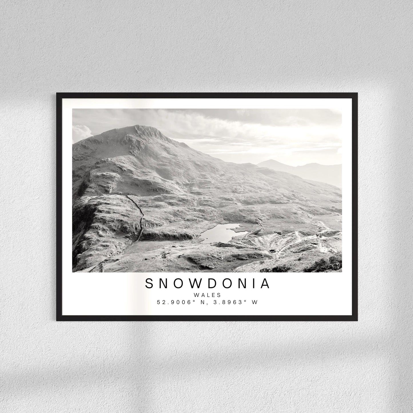 Snowdonia Wall Art – Wales Mountain Travel Poster, Personalised Welsh Gift