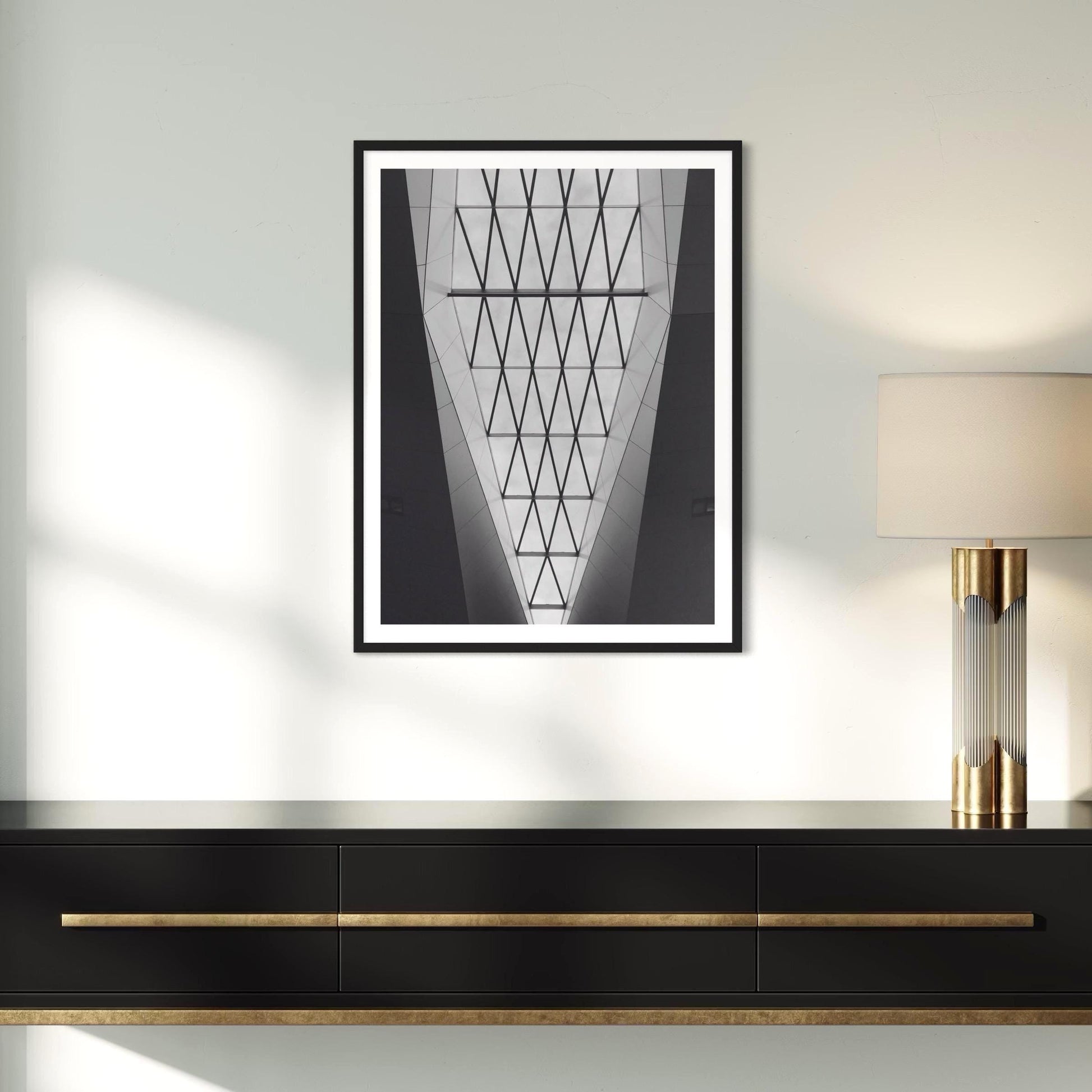 Black and White Geometric Architecture Print - Skylight - Vienna Central Station, Wall Art Gift - Matthew Webb Photography