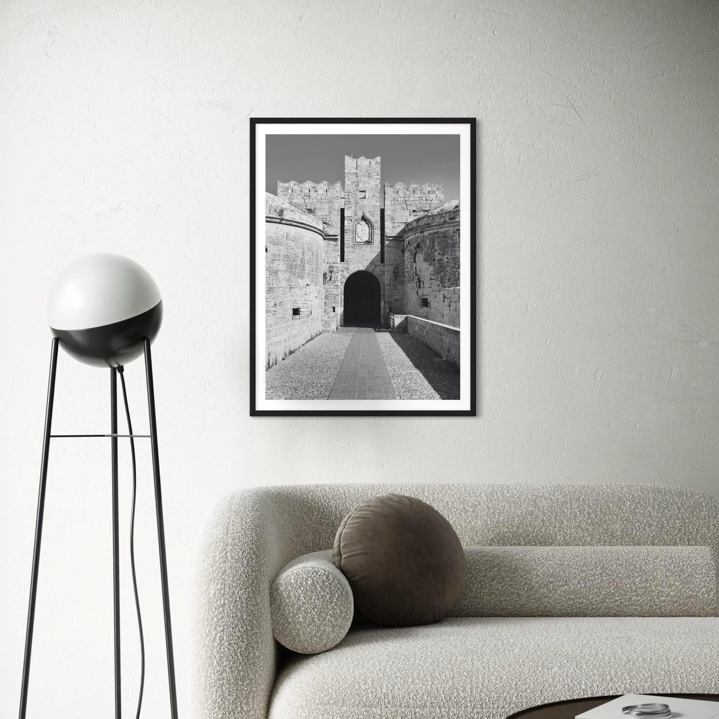 Rhodes Old Town Print: Black and White Ancient Greece Wall Art, Architecture Photography Gift