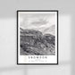 Snowdon Mountain Print: Monochrome Wales Landscape Photography, Minimalist Wall Art for Hikers