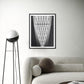 Black and White Geometric Architecture Print - Skylight - Vienna Central Station, Wall Art Gift - Matthew Webb Photography