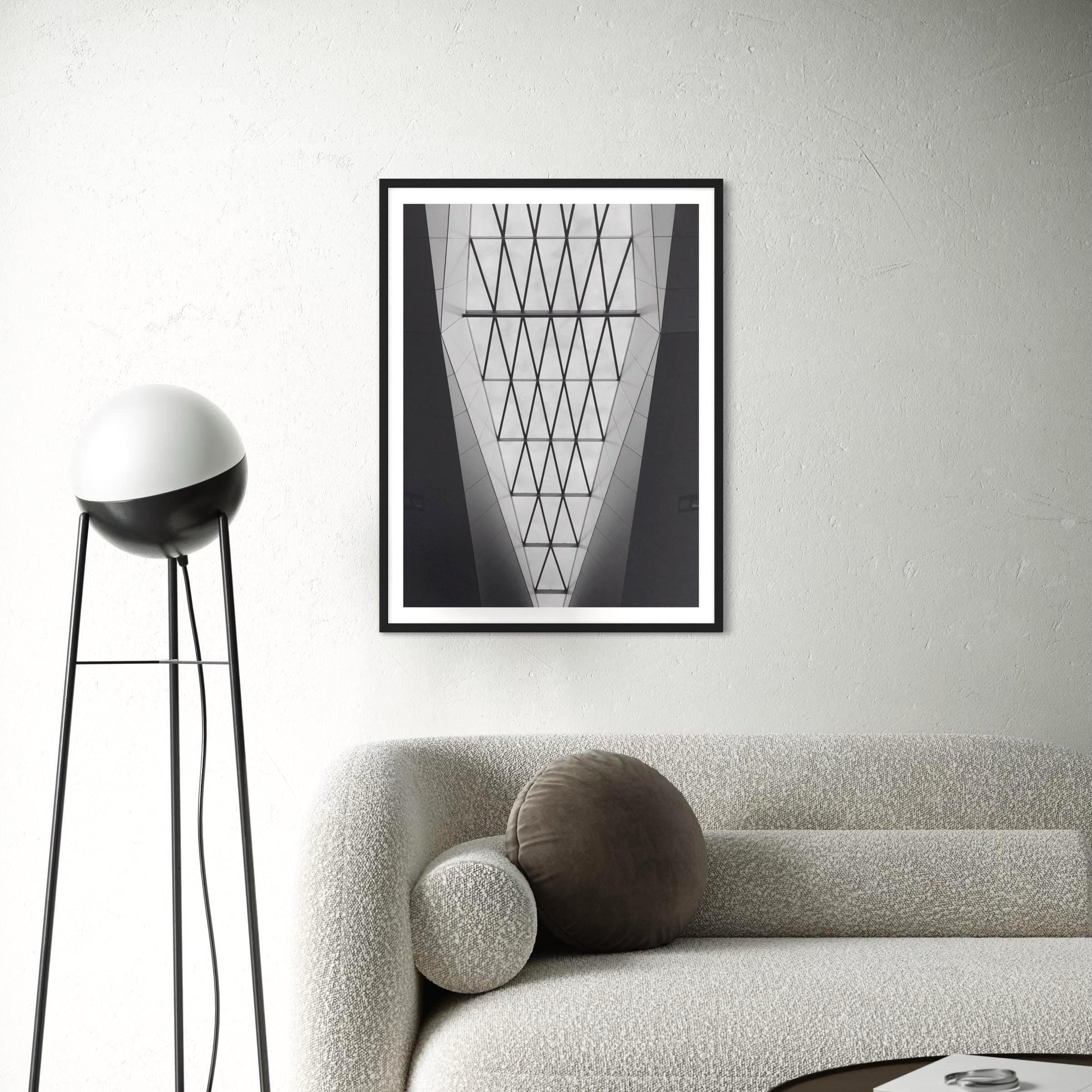 Black and White Geometric Architecture Print - Skylight - Vienna Central Station, Wall Art Gift - Matthew Webb Photography