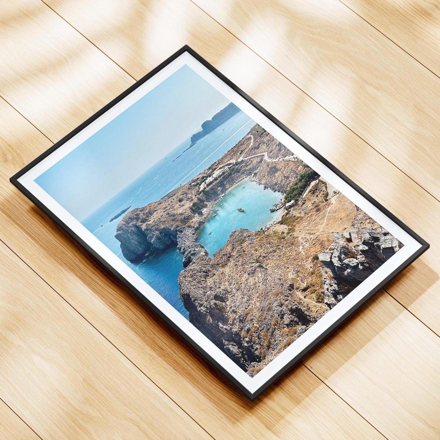 Rhodes Greece Print: Lindos Acropolis, Ancient Coastal Photography, Colorful Greek Island Wall Art