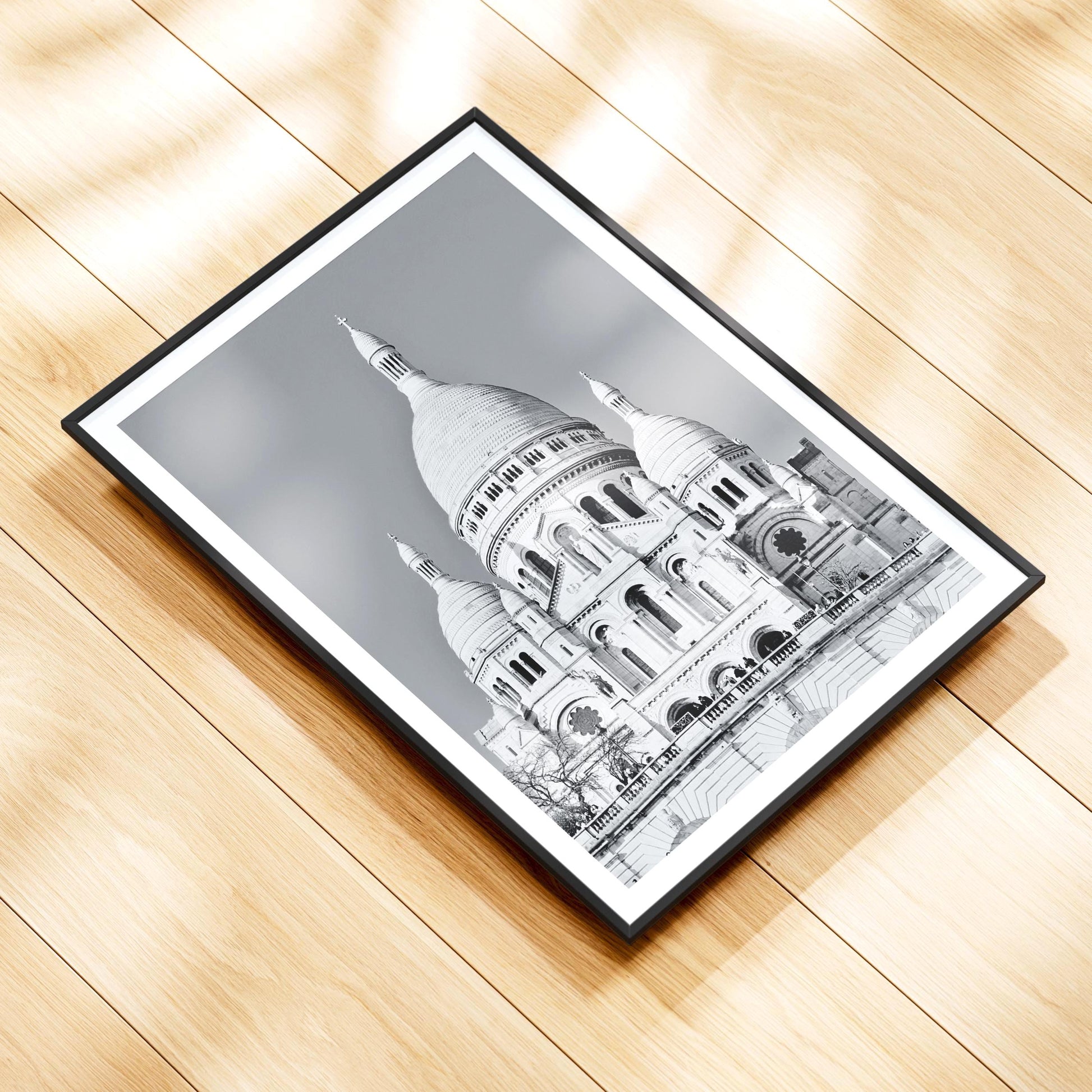 Black and white Montmartre Sacre Coeur Print - Paris Wall Art Poster, Architecture Photography, Gift - Matthew Webb Photography