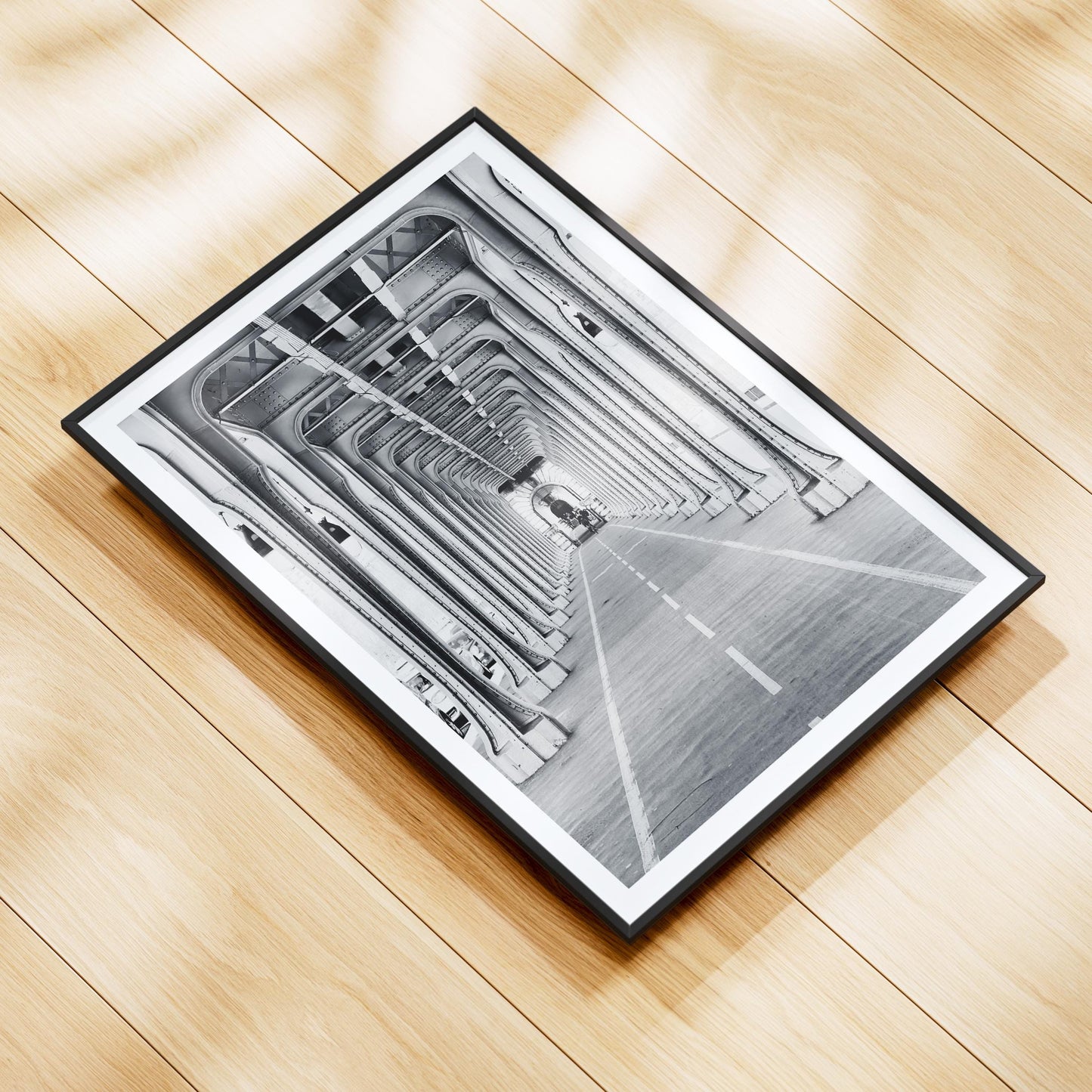 Bir Hakeim Bridge Print – Black and White Paris Photography Poster