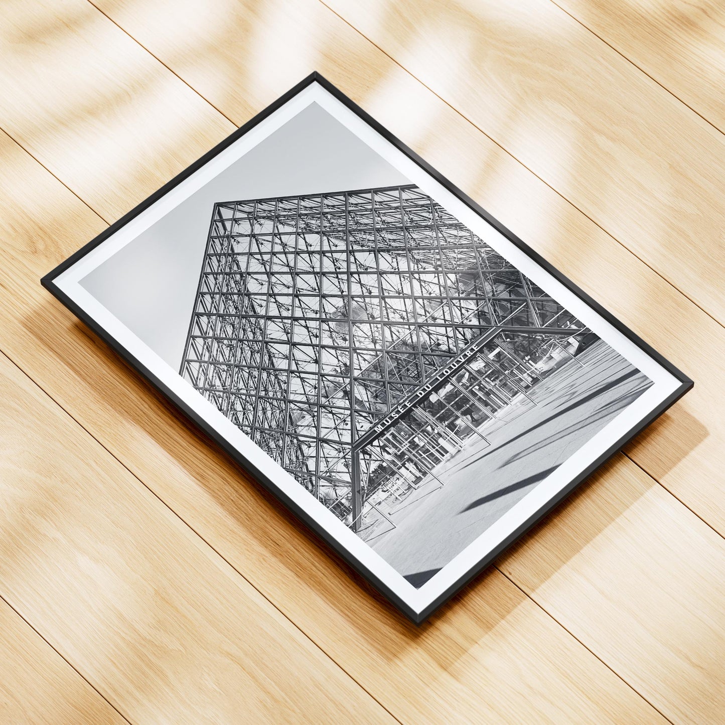 Louvre Museum Print - Black and White Paris Photography Wall Art, Minimalist Gift - Matthew Webb Photography