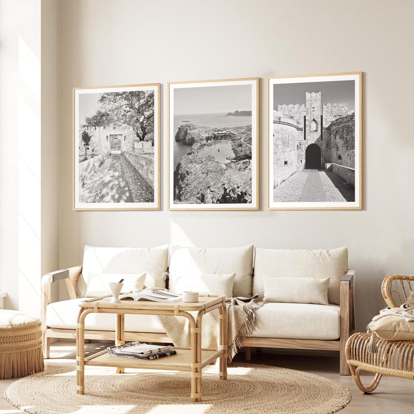 Rhodes Greece Print Set – Old Town & Lindos Coastal Wall Art
