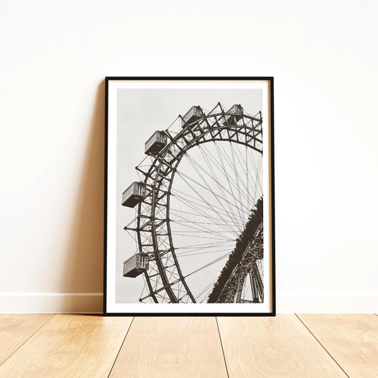 Vienna Photography Print - Austria Prater Wiener Riesenrad, Travel Poster, Framed Wall Art Gift