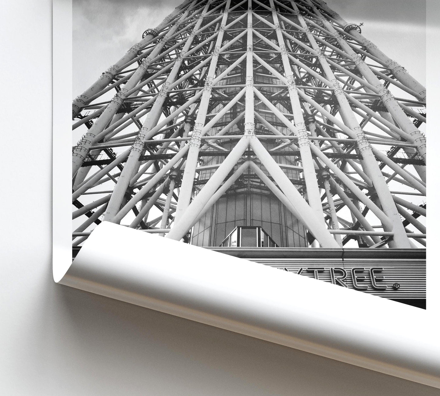 Tokyo Skytree Print - Black and White Japanese Architecture Photography Art