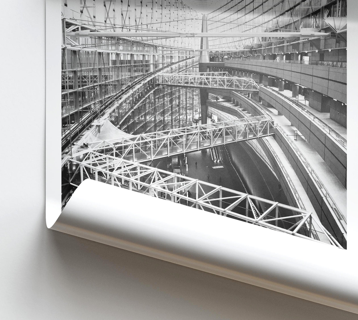 Tokyo Forum Wall Art Print - Black and White Geometric Poster, Japanese Architecture, Travel Gift