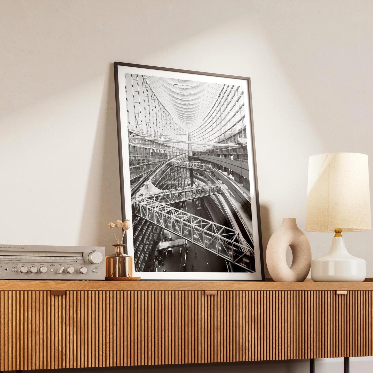 Tokyo Forum Wall Art Print - Black and White Geometric Poster, Japanese Architecture, Travel Gift