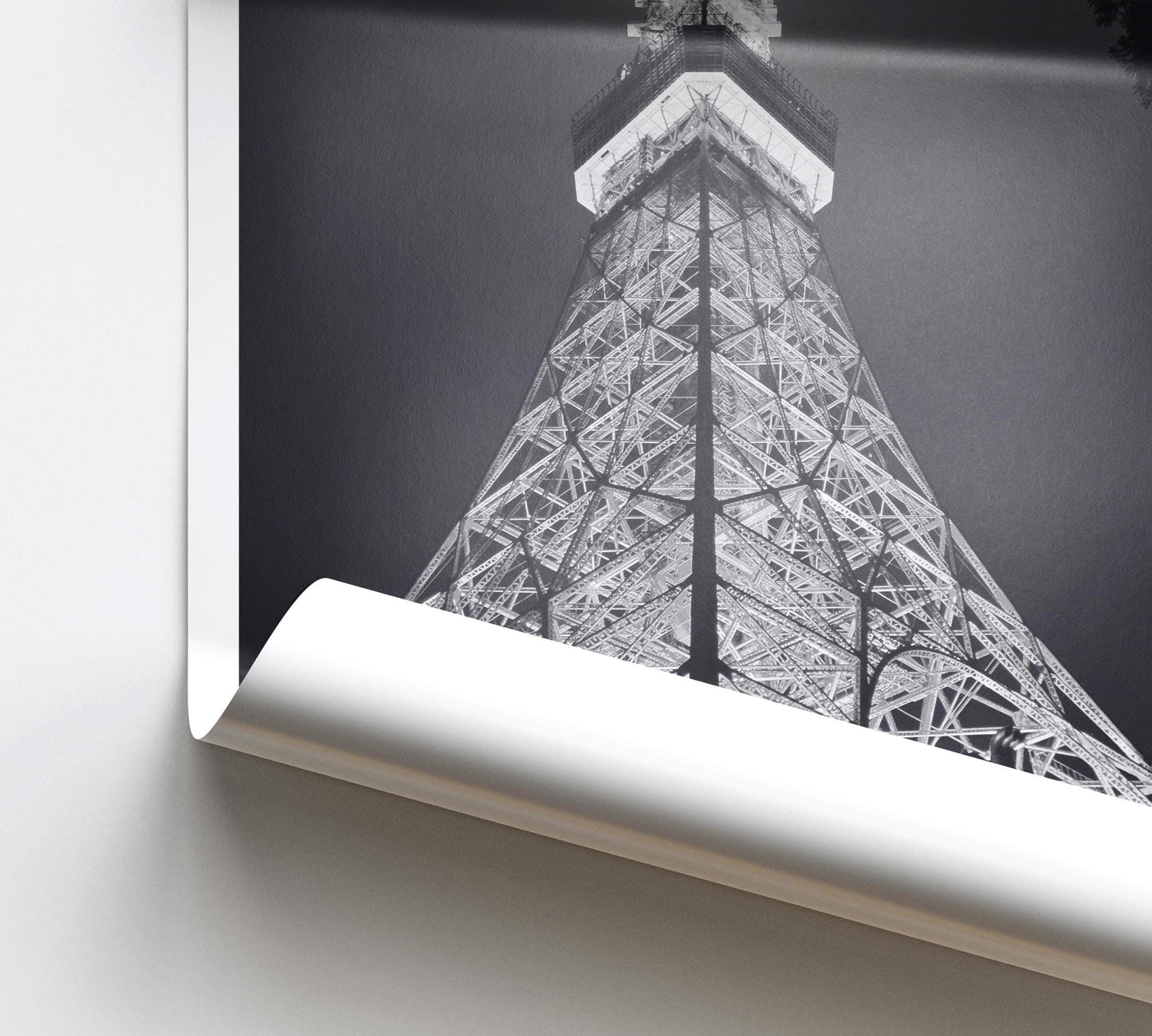 Tokyo Tower Black and White Photography Print, Japan Landmark Art, Modern Wall Decor - Matthew Webb Photography