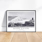 South Downs Travel Wall Art - Black and White Coastal Photography, Print or Framed Personalized Gift