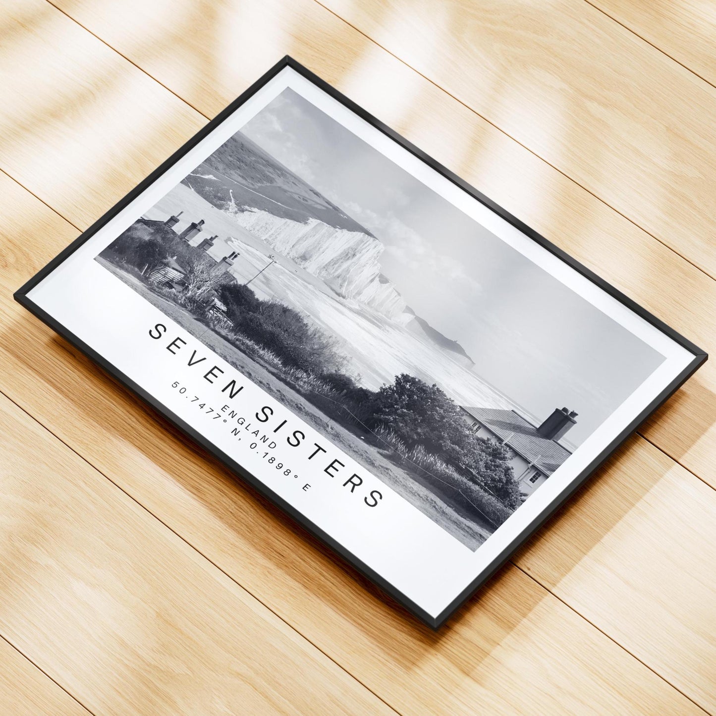 South Downs Travel Wall Art - Black and White Coastal Photography, Print or Framed Personalized Gift