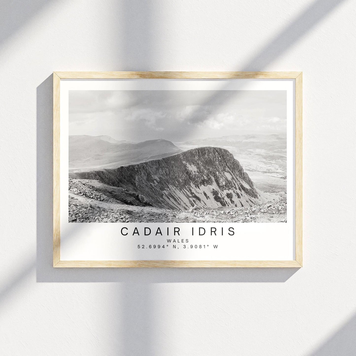Cadair Idris Black and White Print – Snowdonia Wales Mountain Photography, Minimalist Landscape Wall Art, Monochrome Nature Poster