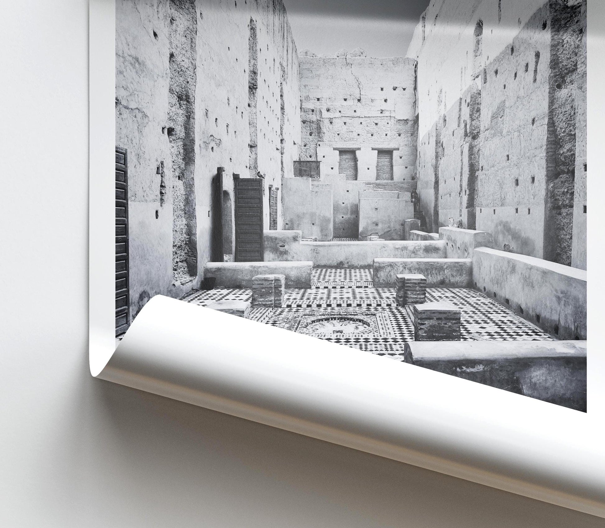 El Badi Palace Print - Marrakech Black and White Photography, Morocco Wall Art - Matthew Webb Photography