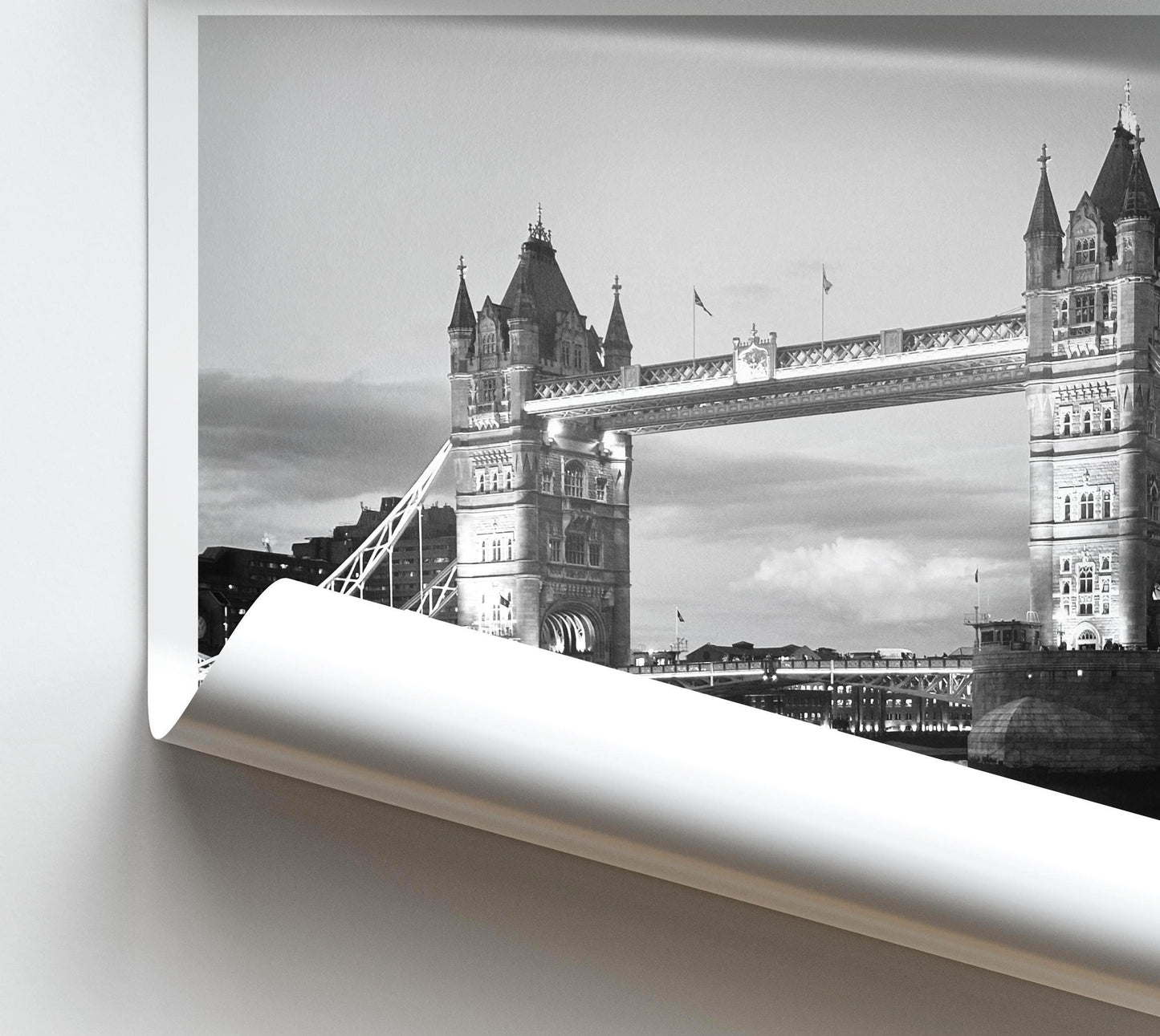 Black and White Tower Bridge Print - London Wall Art, Architecture, Photography, UK