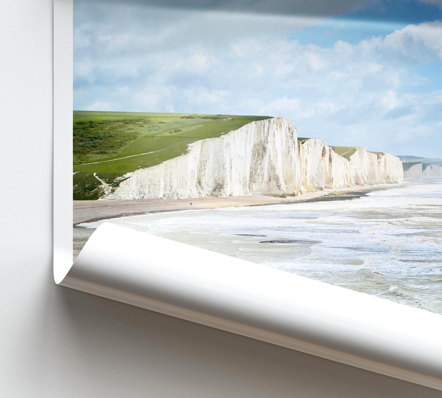 Seven Sisters Travel Poster - East Sussex Coastal Landscape Photography Wall Art, Framed personalized gift - Matthew Webb Photography