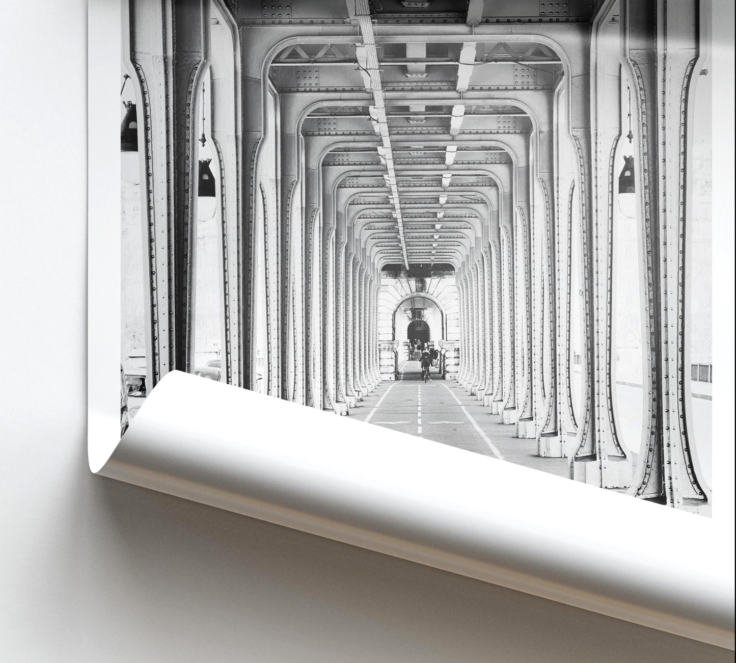 Bir Hakeim Bridge Print – Black and White Paris Photography Poster