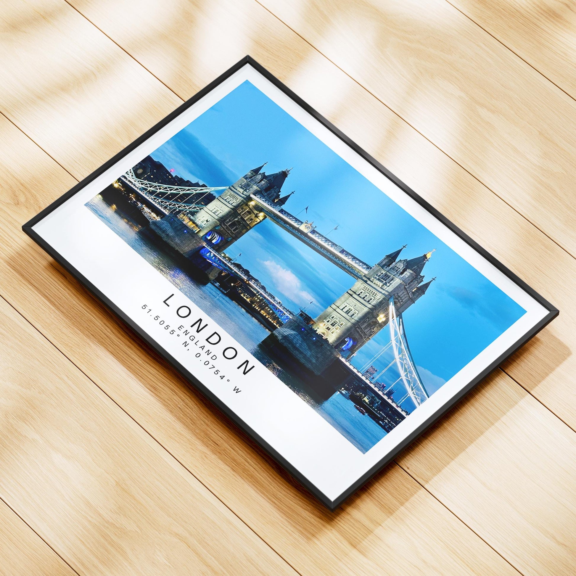 London Tower Bridge Travel Poster - UK England Photography Wall Art Print, Personalized gift - Matthew Webb Photography