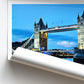 London Tower Bridge Travel Poster - UK England Photography Wall Art Print, Personalized gift - Matthew Webb Photography