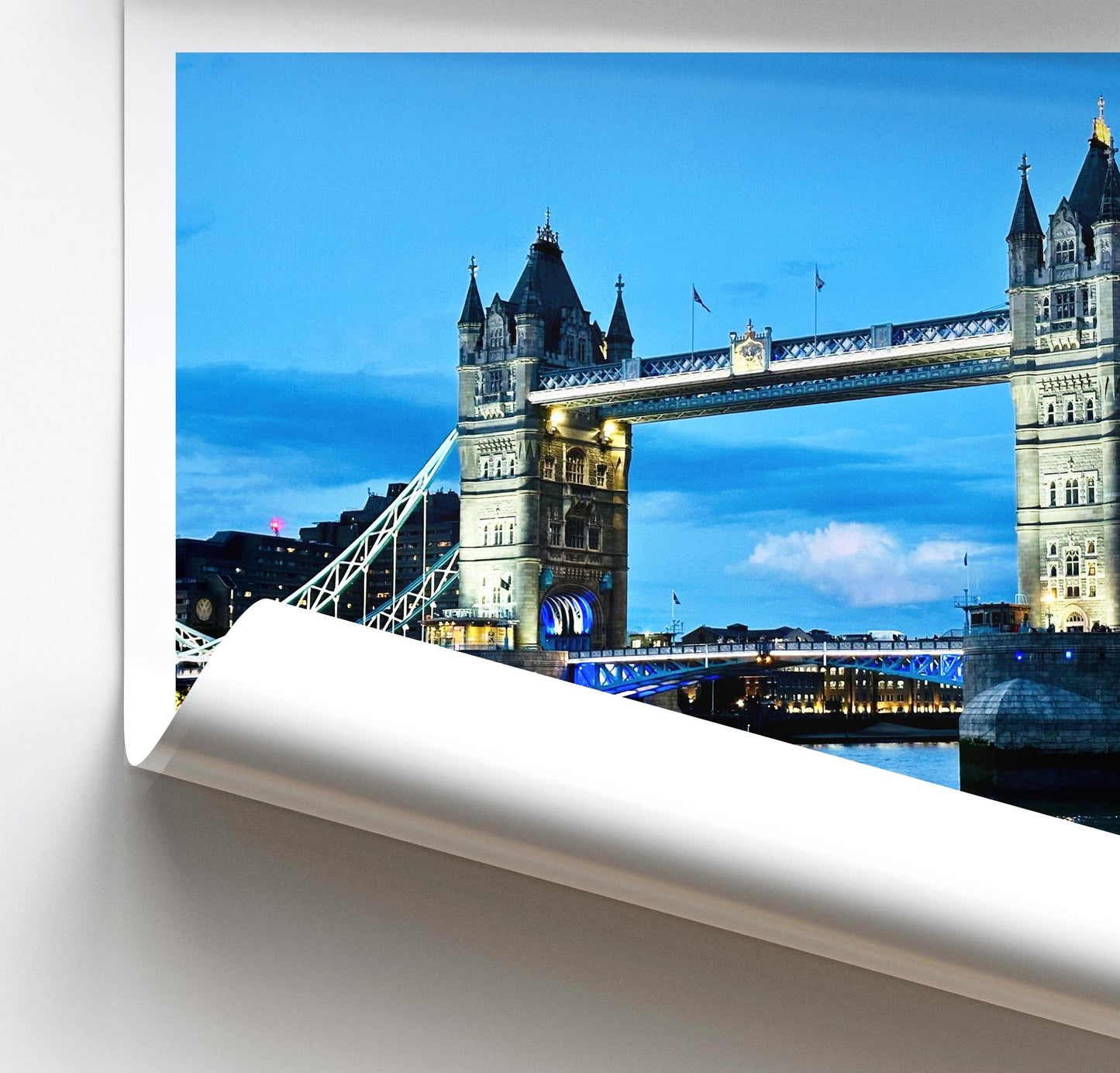 London Tower Bridge Travel Poster - UK England Photography Wall Art Print, Personalized gift - Matthew Webb Photography
