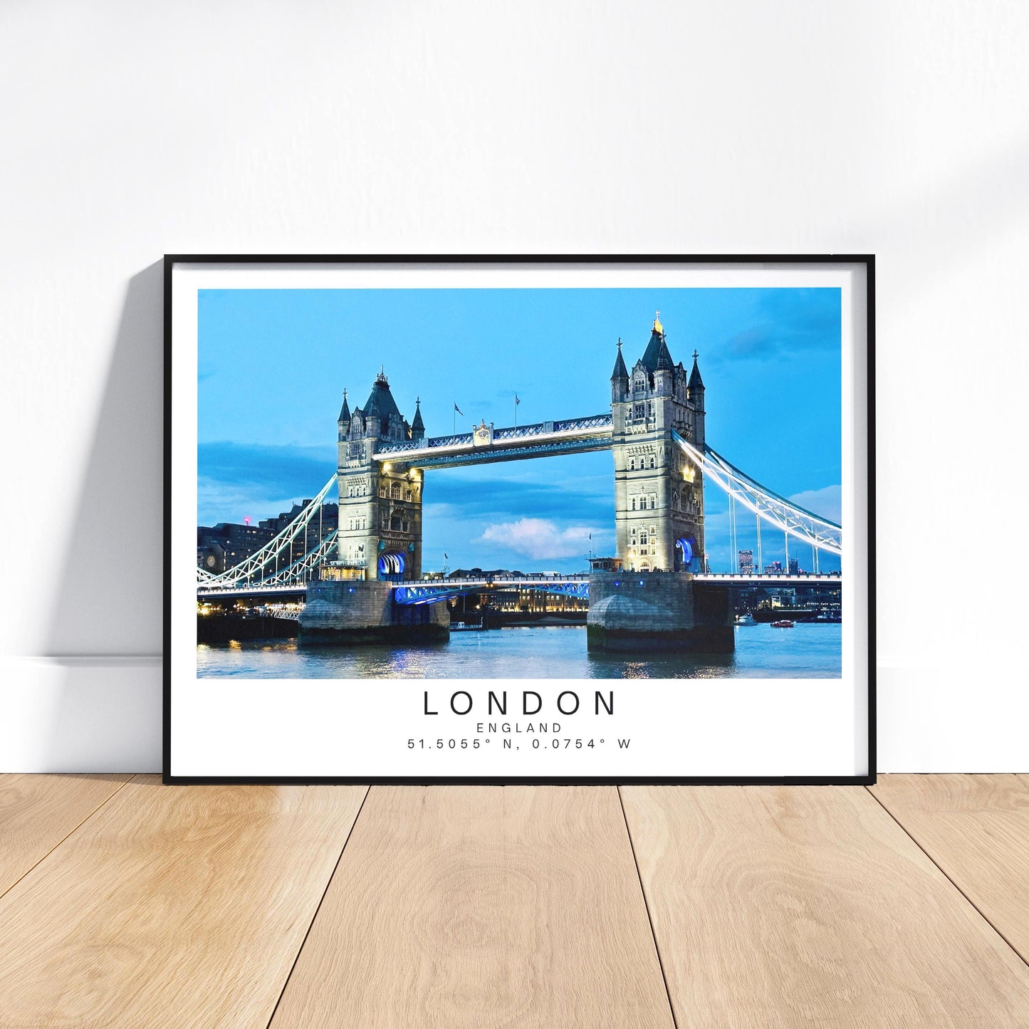 London Tower Bridge Travel Poster - UK England Photography Wall Art Print, Personalized gift - Matthew Webb Photography