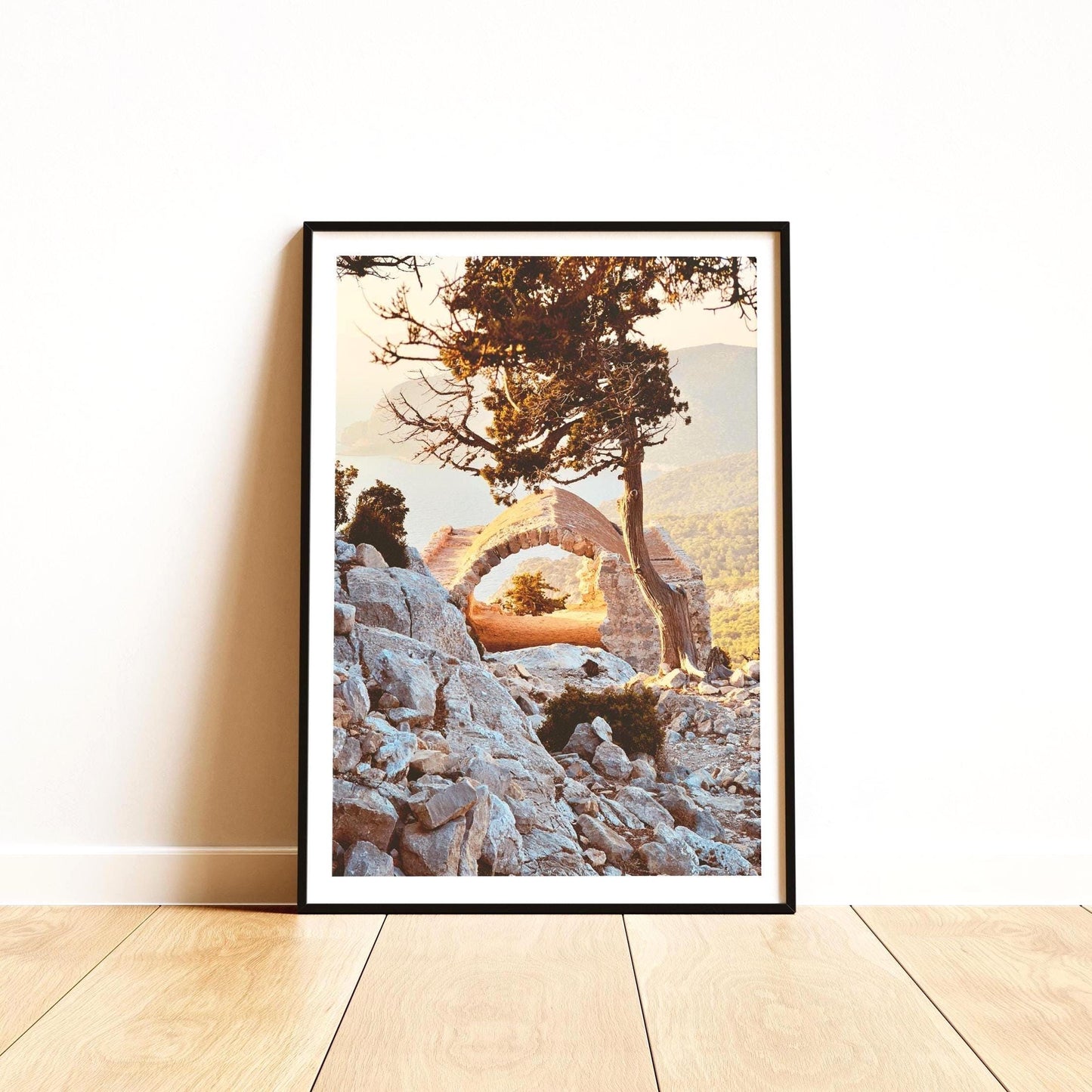 Rhodes Greece Print – Monolithos Castle, Mediterranean Coastal Photography