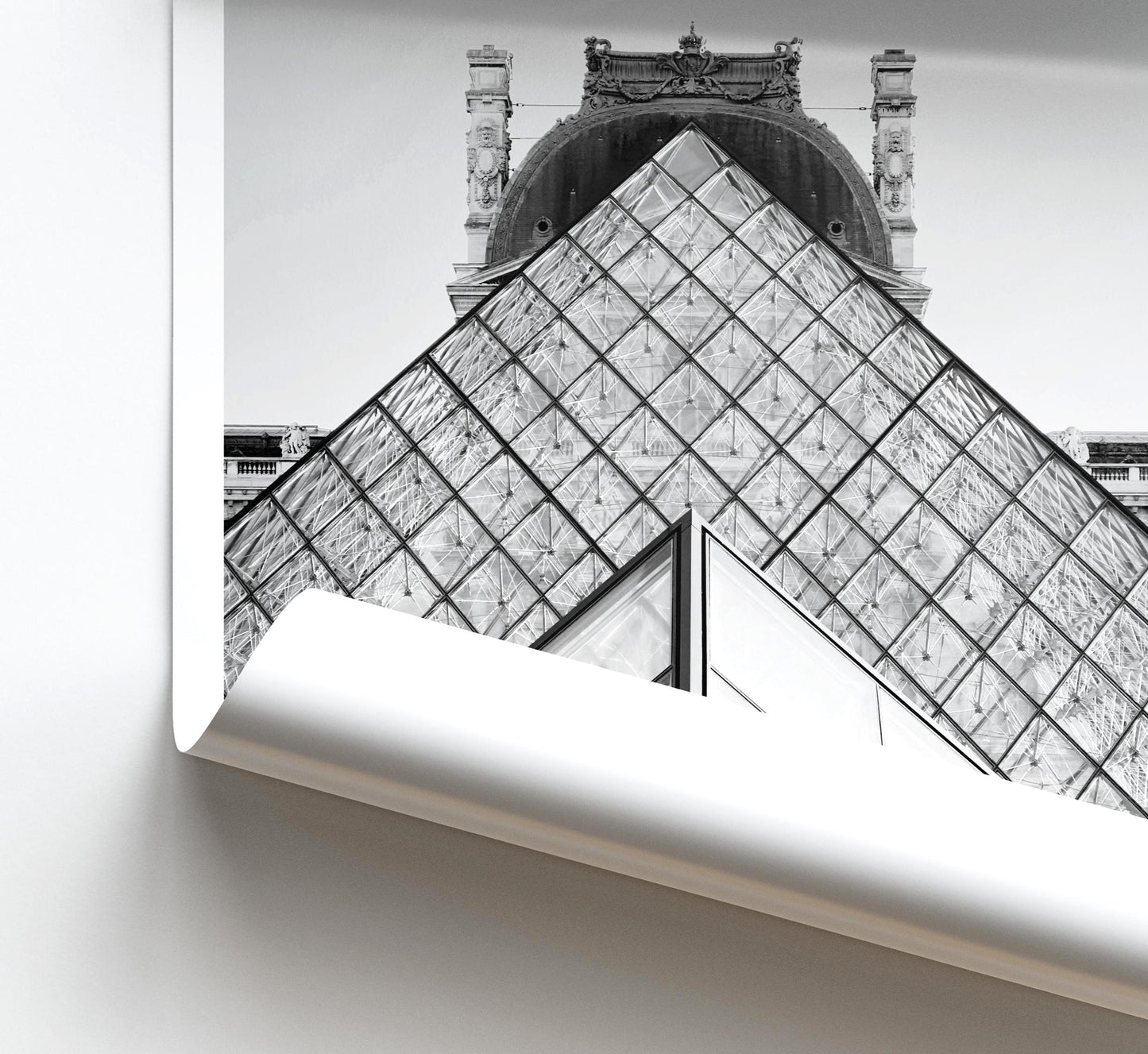 Louvre Print - Paris Wall Art, Black and White, French Architecture, Travel Photography Gift - Matthew Webb Photography