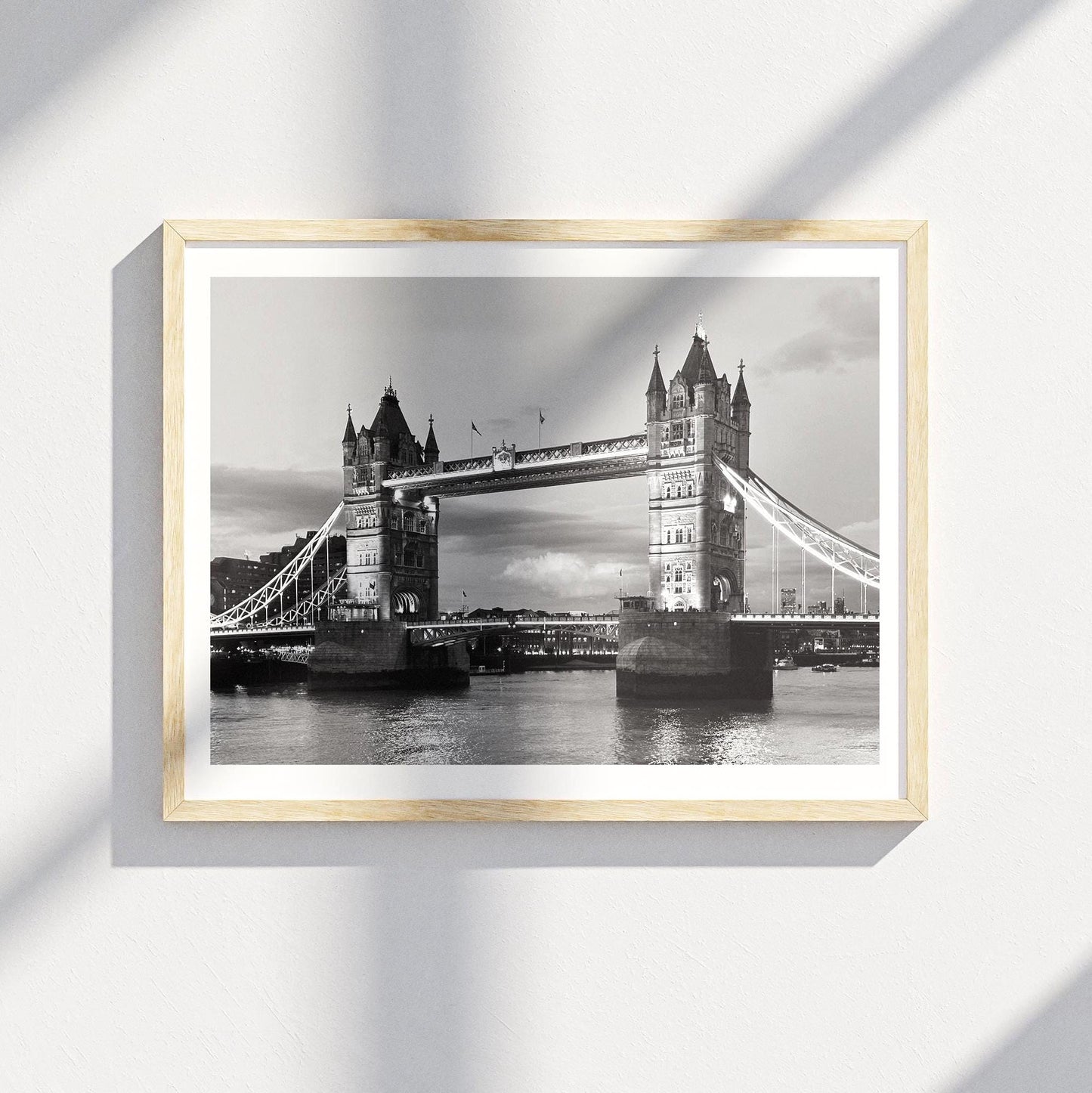 Black and White Tower Bridge Print - London Wall Art, Architecture, Photography, UK