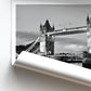 Personalised Tower Bridge Print - London Coordinates Wall Art, Custom Travel Gift, , Black and white photography - Matthew Webb Photography