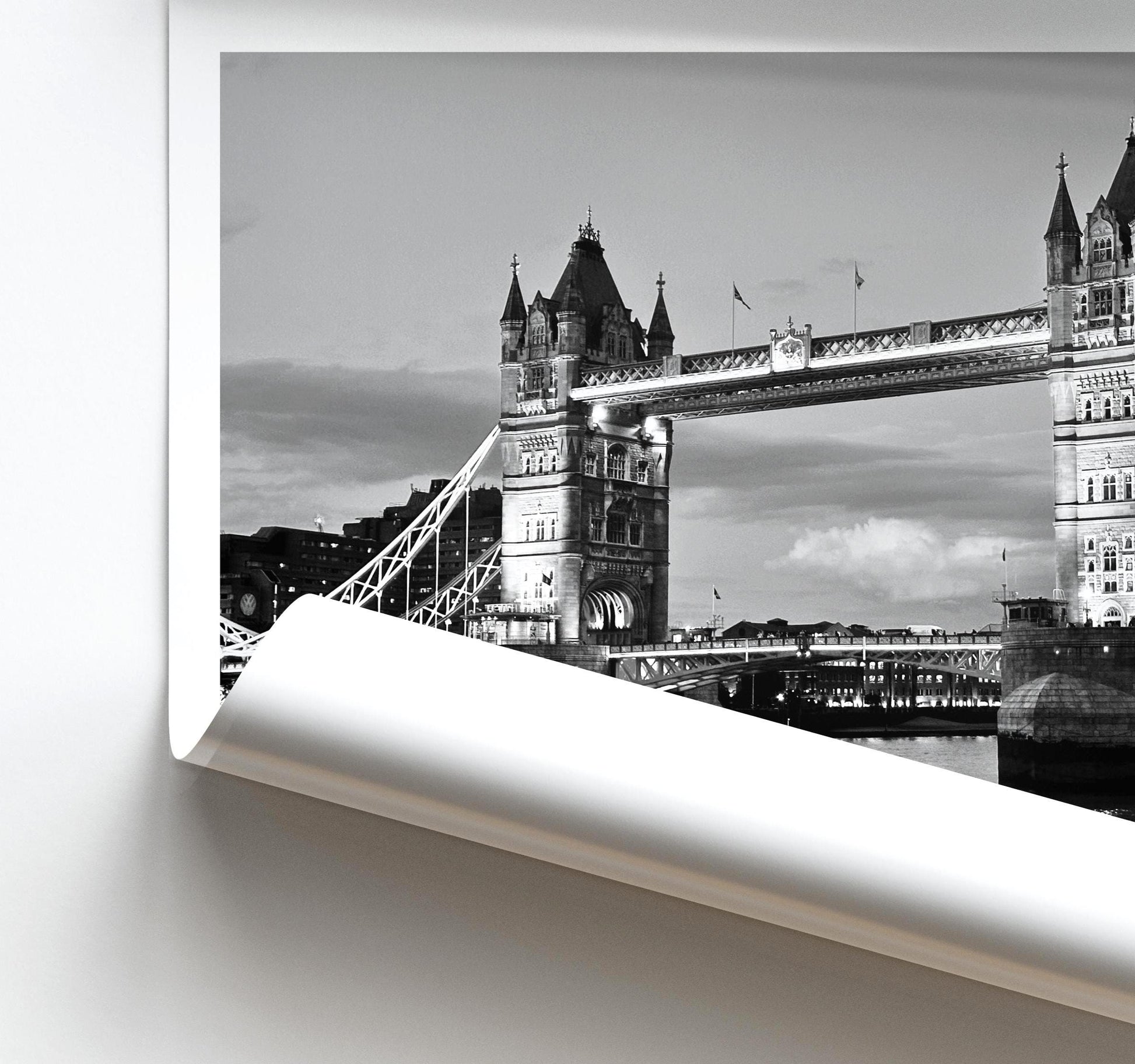Personalised Tower Bridge Print - London Coordinates Wall Art, Custom Travel Gift, , Black and white photography - Matthew Webb Photography