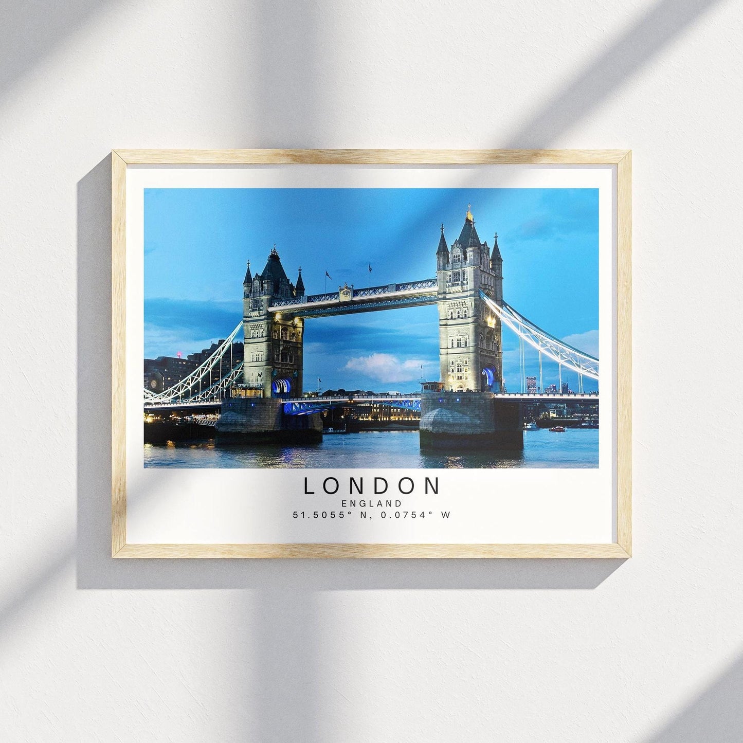London Tower Bridge Travel Poster - UK England Photography Wall Art Print, Personalized gift - Matthew Webb Photography