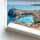 Rhodes Greece Travel Print - Lindos Acropolis Photography Wall Art Poster, Framed Personalized Greek Gift - Matthew Webb Photography