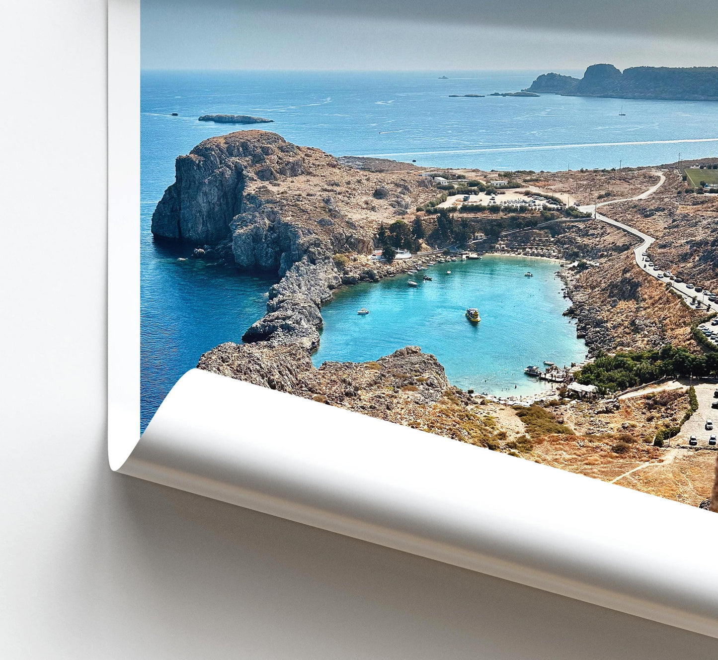 Rhodes Greece Travel Print - Lindos Acropolis Photography Wall Art Poster, Framed Personalized Greek Gift - Matthew Webb Photography