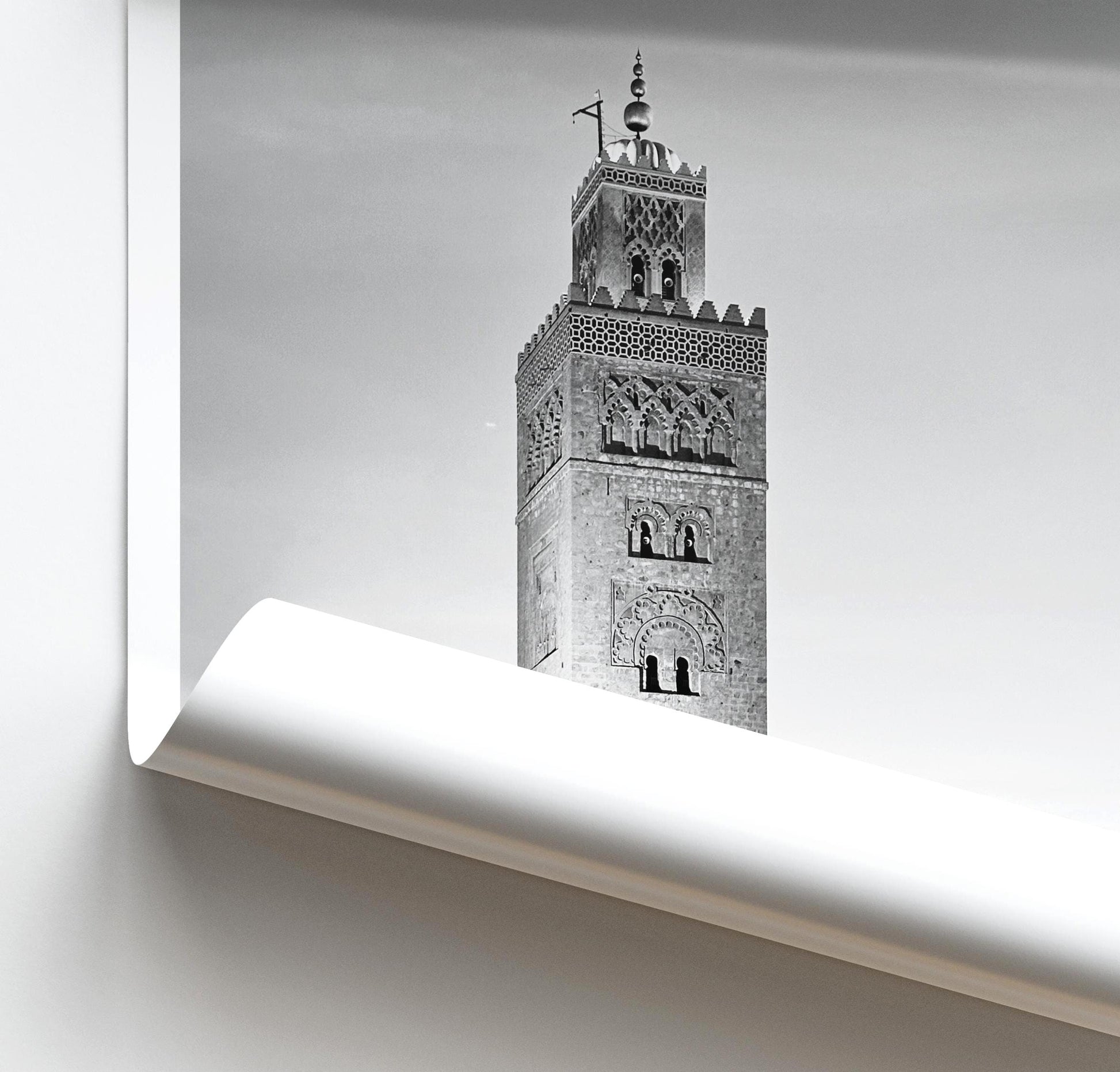 Koutoubia Mosque Print - Marrakech Architecture, Black and White Travel Photography - Matthew Webb Photography