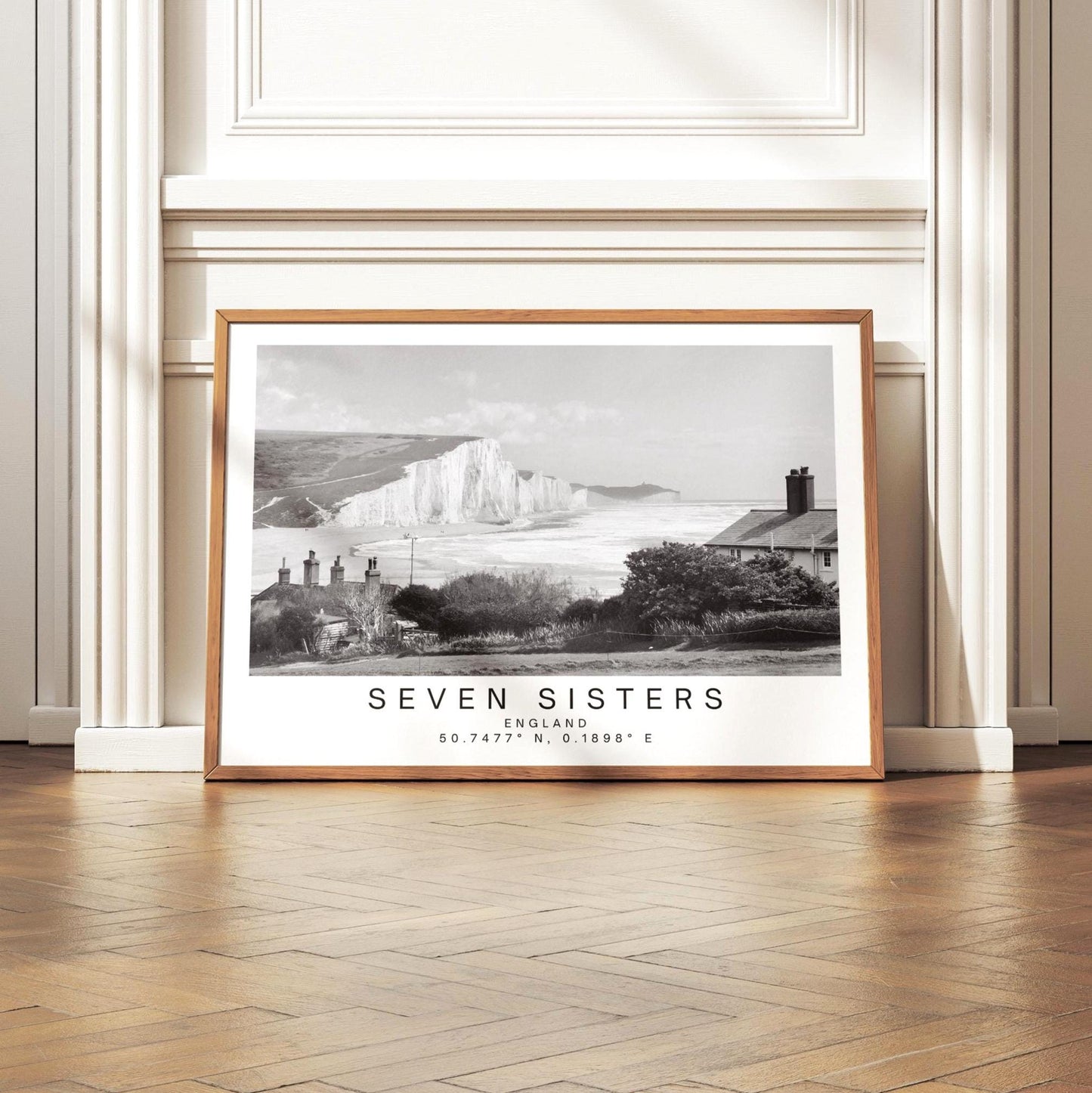 South Downs Travel Wall Art - Black and White Coastal Photography, Print or Framed Personalized Gift