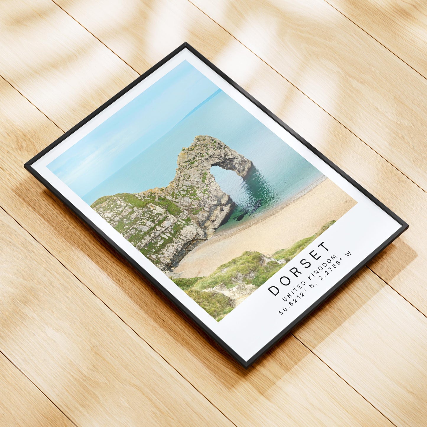 Durdle Door Print - Dorset Coastal Wall Art, Beach landscape, Framed Minimalist Photography