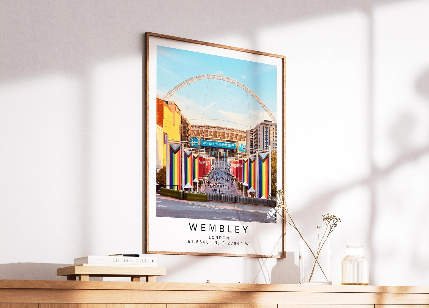 Wembley Stadium Print - England Football Wall Art, Football Photography, Framed Poster, Personalized text